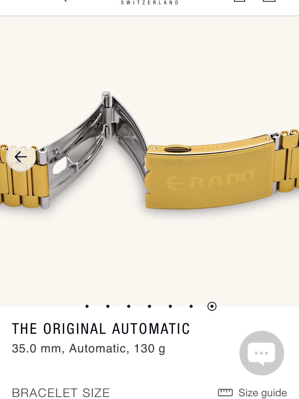 Rado Gold-Tone Automatic Watch With Diamond Markers 35 — image 8 of 8